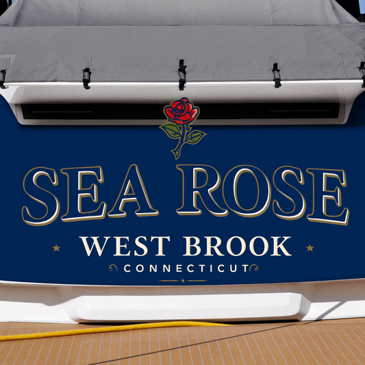 Custom Boat Stern Decal Sticker Sign | Boat Stern Name & Hailing City (Port) Sign