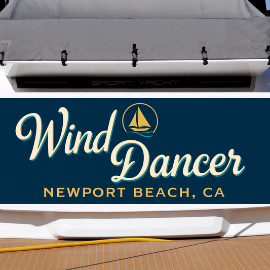 Custom Boat Stern Decal Sticker Sign | Boat Stern Name & Hailing City (Port) Sign