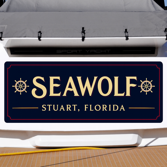Custom Boat Stern Decal Sticker Sign | Boat Stern Name & Hailing City (Port) Sign