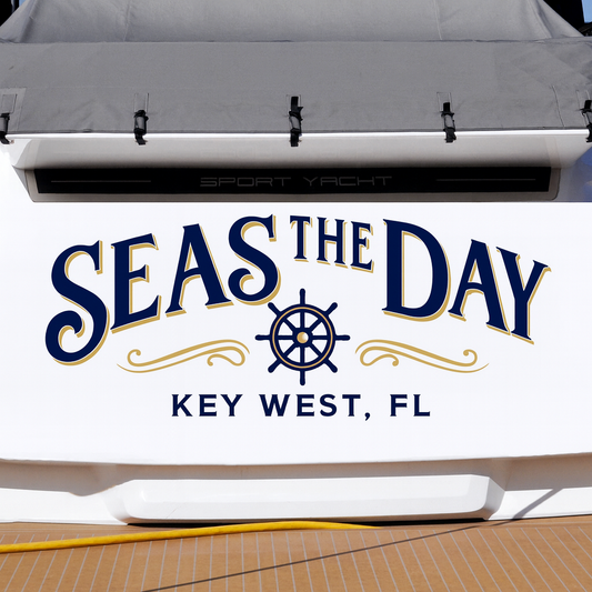 Custom Boat Stern Decal Sticker Sign | Boat Stern Name & Hailing City (Port) Sign