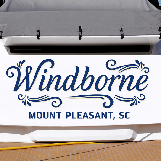 Custom Boat Stern Decal Sticker Sign | Boat Stern Name & Hailing City (Port) Sign