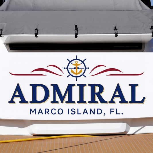 Custom Boat Stern Decal Sticker Sign | Boat Stern Name & Hailing City (Port) Sign