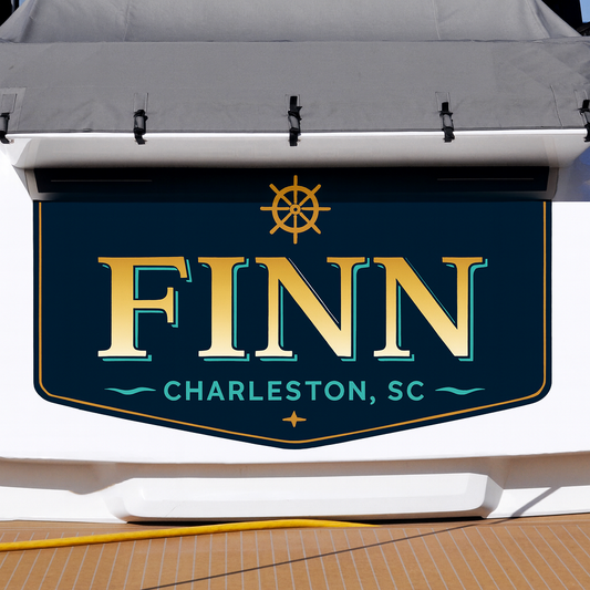 Custom Boat Stern Decal Sticker Sign | Boat Stern Name & Hailing City (Port) Sign