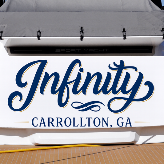 Custom Boat Stern Decal Sticker Sign | Boat Stern Name & Hailing City (Port) Sign