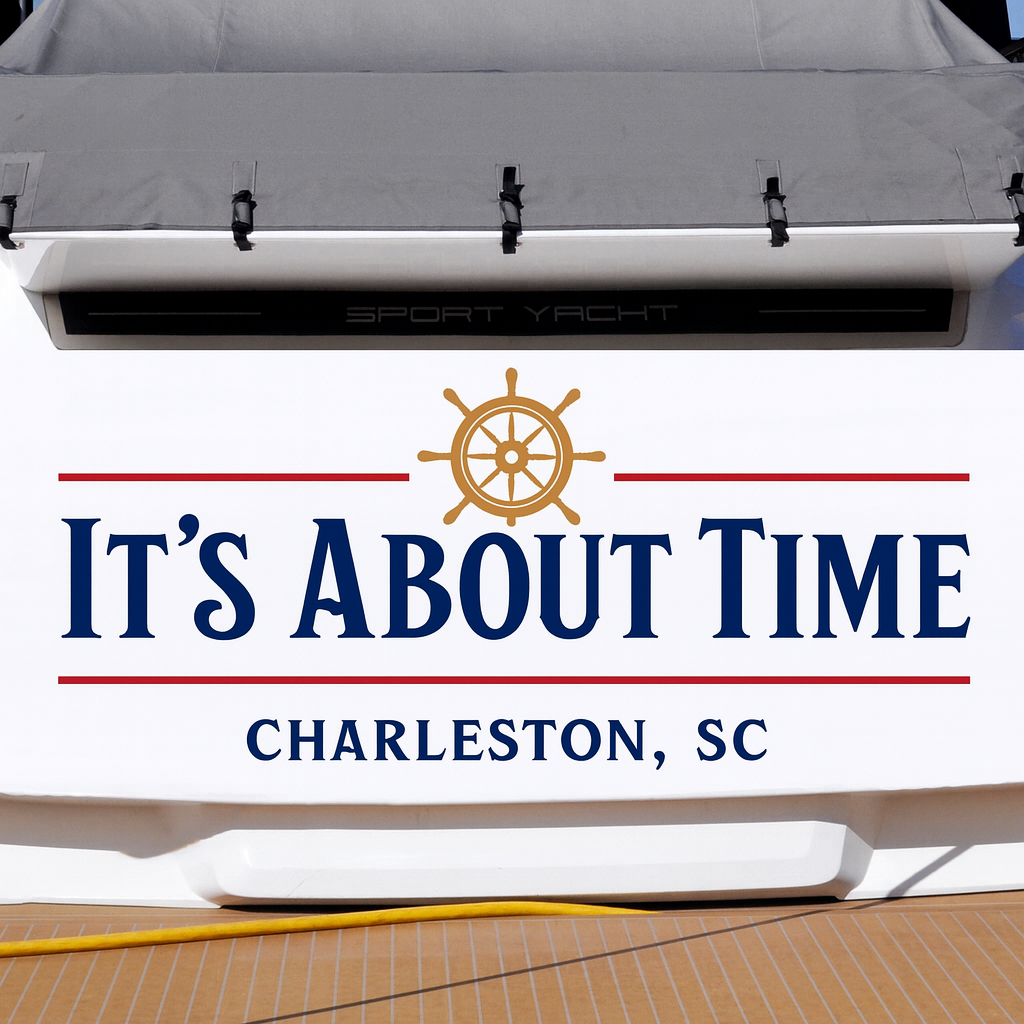 Custom Boat Stern Decal Sticker Sign | Boat Stern Name & Hailing City (Port) Sign