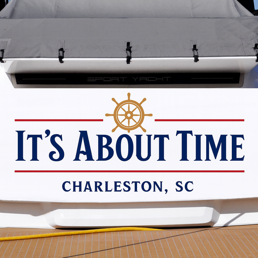 Custom Boat Stern Decal Sticker Sign | Boat Stern Name & Hailing City (Port) Sign