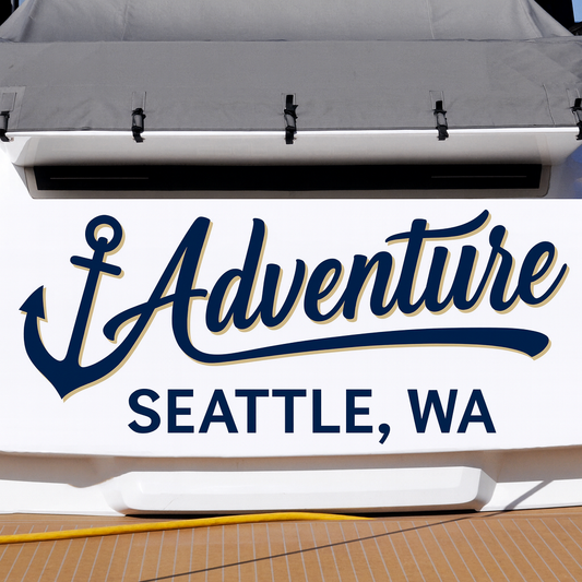 Custom Boat Stern Decal Sticker Sign | Boat Stern Name & Hailing City (Port) Sign