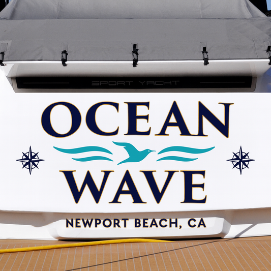 Custom Boat Stern Decal Sticker Sign | Boat Stern Name & Hailing City (Port) Sign
