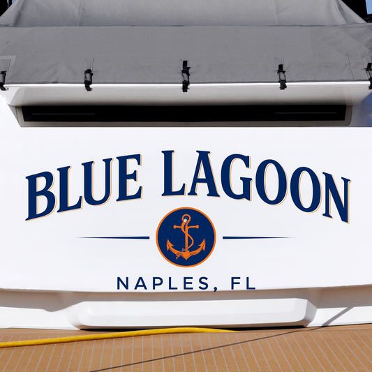 Custom Boat Stern Decal Sticker Sign | Boat Stern Name & Hailing City (Port) Sign