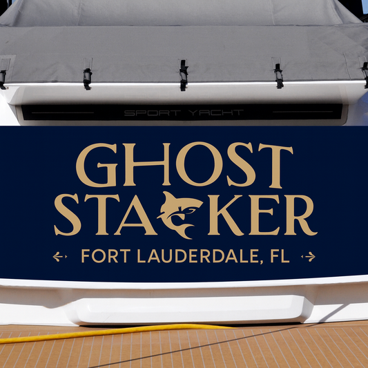 Custom Boat Stern Decal Sticker Sign | Boat Stern Name & Hailing City (Port) Sign