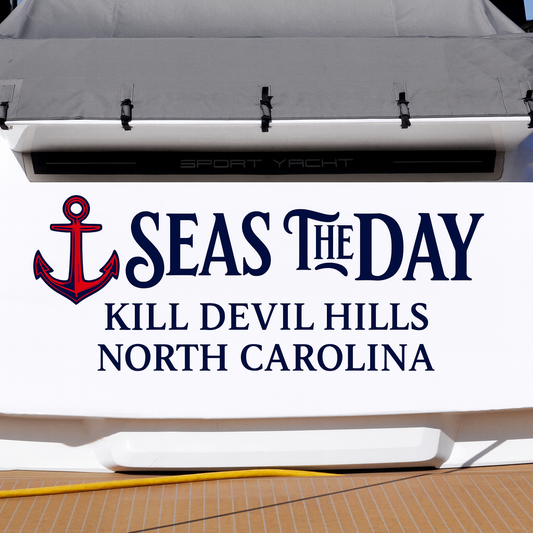 Custom Boat Stern Decal Sticker Sign | Boat Stern Name & Hailing City (Port) Sign