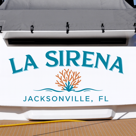 Custom Boat Stern Decal Sticker Sign | Boat Stern Name & Hailing City (Port) Sign