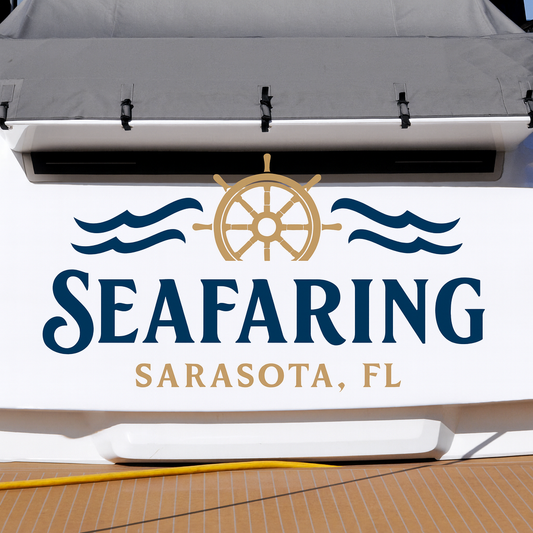 Custom Boat Stern Decal Sticker Sign | Boat Stern Name & Hailing City (Port) Sign