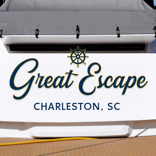Custom Boat Stern Decal Sticker Sign | Boat Stern Name & Hailing City (Port) Sign