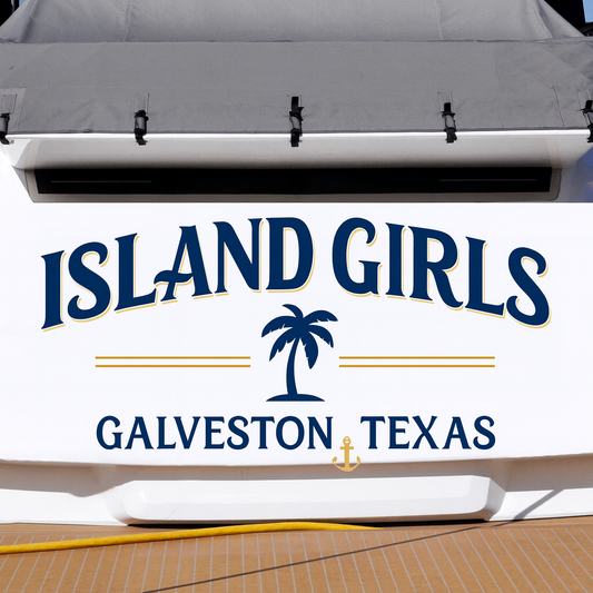 Custom Boat Stern Decal Sticker Sign | Boat Stern Name & Hailing City (Port) Sign