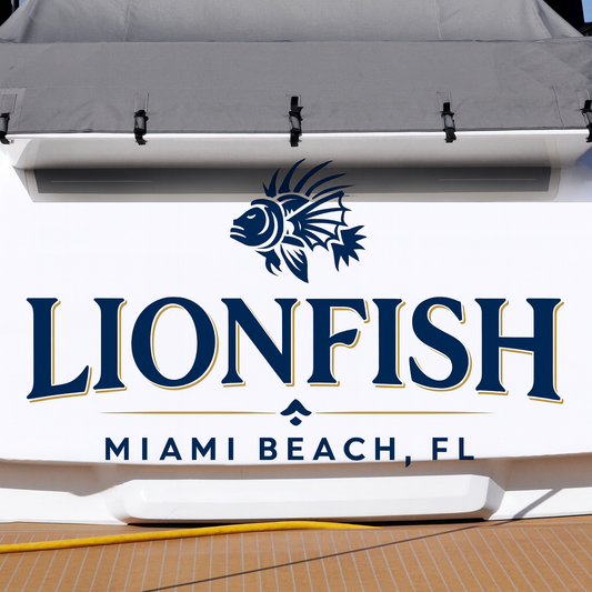 Custom Boat Stern Decal Sticker Sign | Boat Stern Name & Hailing City (Port) Sign