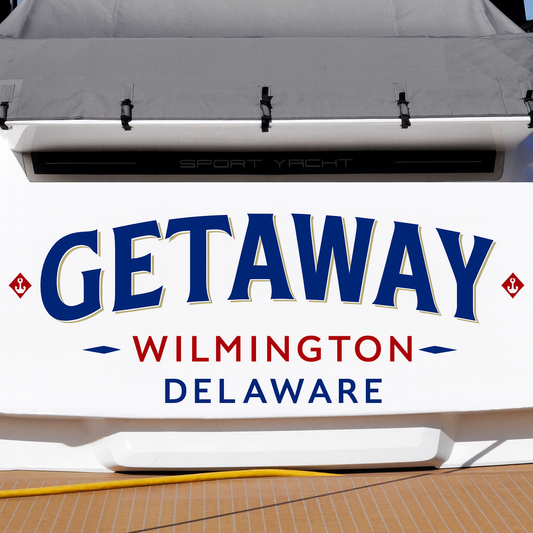 Custom Boat Stern Decal Sticker Sign | Boat Stern Name & Hailing City (Port) Sign