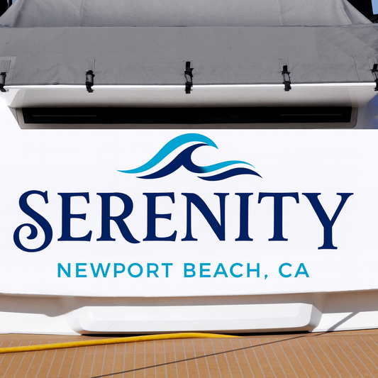Custom Boat Stern Decal Sticker Sign | Boat Stern Name & Hailing City (Port) Sign
