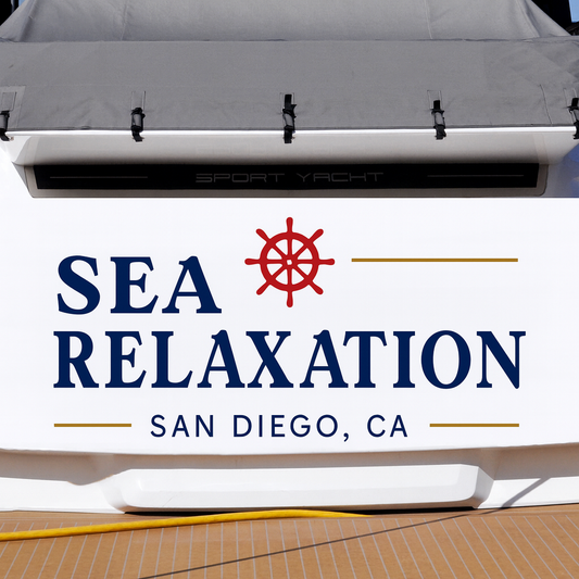 Custom Boat Stern Decal Sticker Sign | Boat Stern Name & Hailing City (Port) Sign
