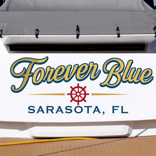 Custom Boat Stern Decal Sticker Sign | Boat Stern Name & Hailing City (Port) Sign