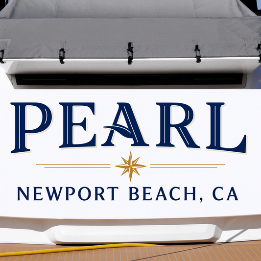 Custom Boat Stern Decal Sticker Sign | Boat Stern Name & Hailing City (Port) Sign