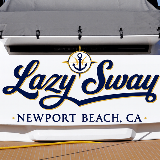 Custom Boat Stern Decal Sticker Sign | Boat Stern Name & Hailing City (Port) Sign