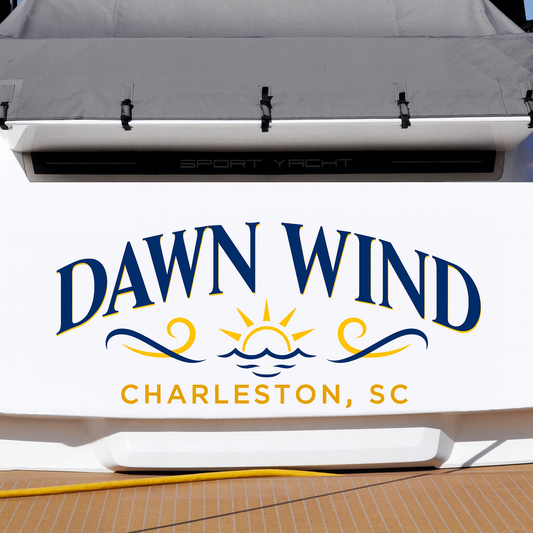Custom Boat Stern Decal Sticker Sign | Boat Stern Name & Hailing City (Port) Sign