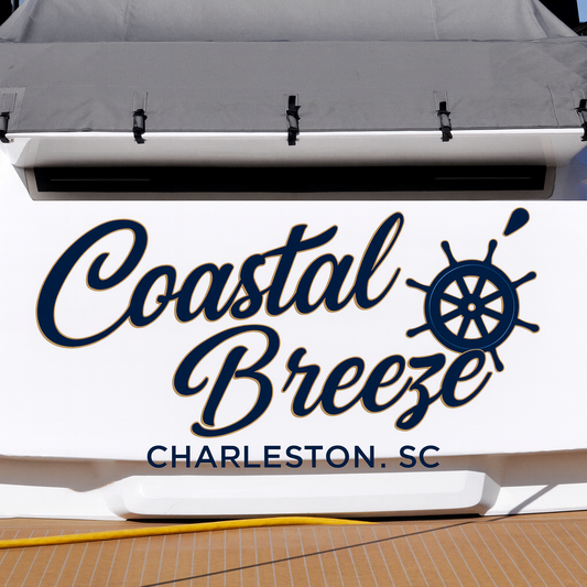 Custom Boat Stern Decal Sticker Sign | Boat Stern Name & Hailing City (Port) Sign