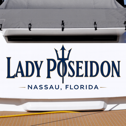 Custom Boat Stern Decal Sticker Sign | Boat Stern Name & Hailing City (Port) Sign