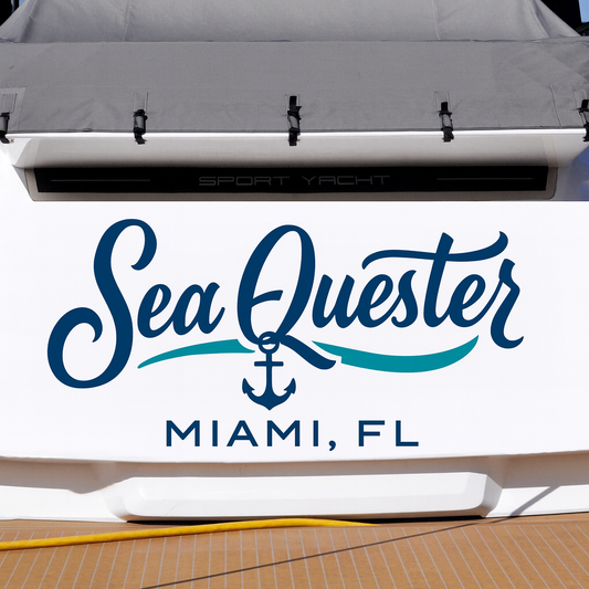 Custom Boat Stern Decal Sticker Sign | Boat Stern Name & Hailing City (Port) Sign