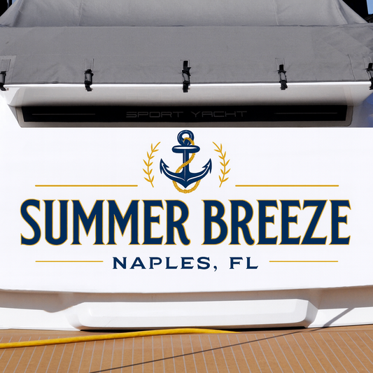 Custom Boat Stern Decal Sticker Sign | Boat Stern Name & Hailing City (Port) Sign