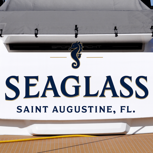 Custom Boat Stern Decal Sticker Sign | Boat Stern Name & Hailing City (Port) Sign