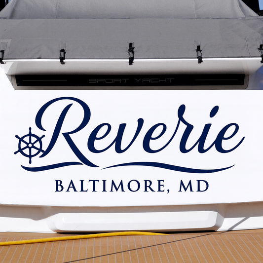 Custom Boat Stern Decal Sticker Sign | Boat Stern Name & Hailing City (Port) Sign