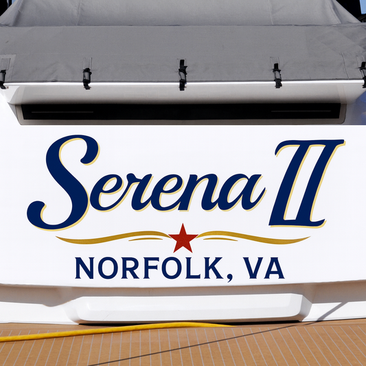 Custom Boat Stern Decal Sticker Sign | Boat Stern Name & Hailing City (Port) Sign