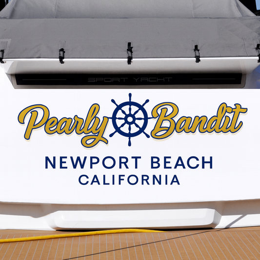 Custom Boat Stern Decal Sticker Sign | Boat Stern Name & Hailing City (Port) Sign