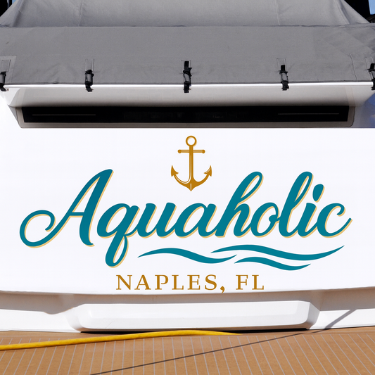 Custom Boat Stern Decal Sticker Sign | Boat Stern Name & Hailing City (Port) Sign