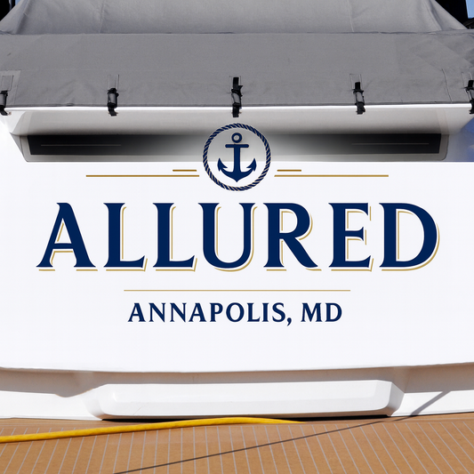 Custom Boat Stern Decal Sticker Sign | Boat Stern Name & Hailing City (Port) Sign
