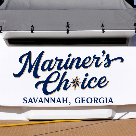 Custom Boat Stern Decal Sticker Sign | Boat Stern Name & Hailing City (Port) Sign