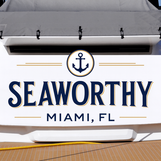 Custom Boat Stern Decal Sticker Sign | Boat Stern Name & Hailing City (Port) Sign