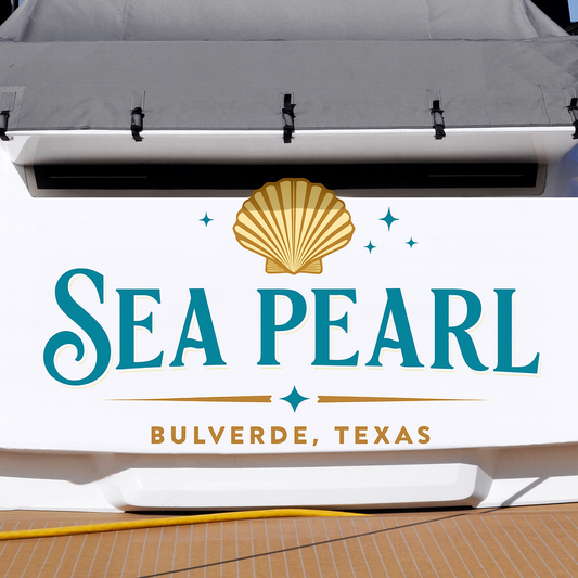 Custom Boat Stern Decal Sticker Sign | Boat Stern Name & Hailing City (Port) Sign