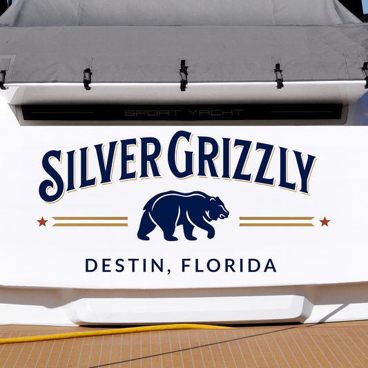 Custom Boat Stern Decal Sticker Sign | Boat Stern Name & Hailing City (Port) Sign