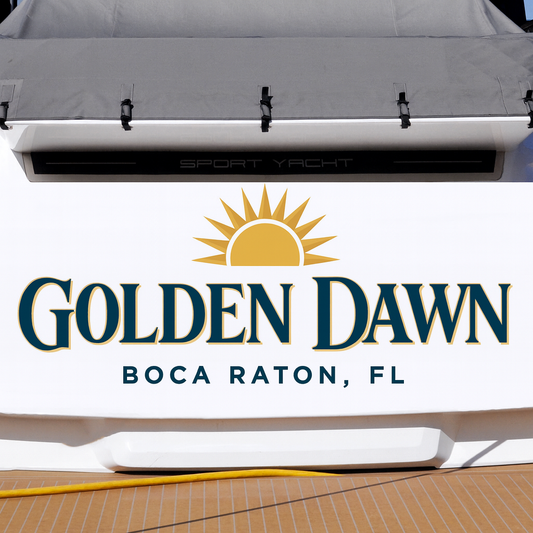 Custom Boat Stern Decal Sticker Sign | Boat Stern Name & Hailing City (Port) Sign