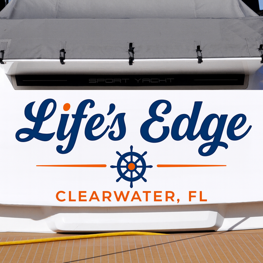 Custom Boat Stern Decal Sticker Sign | Boat Stern Name & Hailing City (Port) Sign