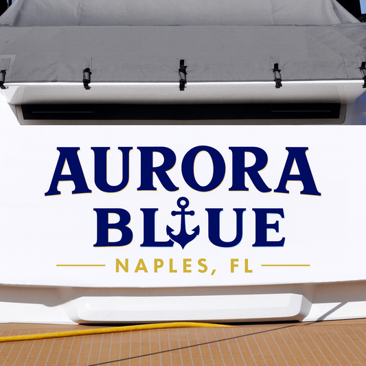 Custom Boat Stern Decal Sticker Sign | Boat Stern Name & Hailing City (Port) Sign