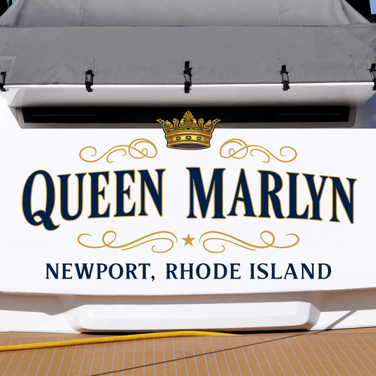 Custom Boat Stern Decal Sticker Sign | Boat Stern Name & Hailing City (Port) Sign
