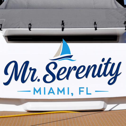Custom Boat Stern Decal Sticker Sign | Boat Stern Name & Hailing City (Port) Sign