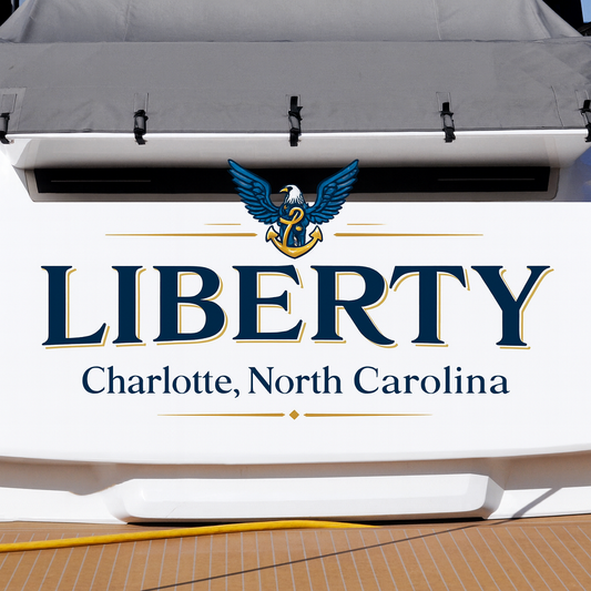 Custom Boat Stern Decal Sticker Sign | Boat Stern Name & Hailing City (Port) Sign