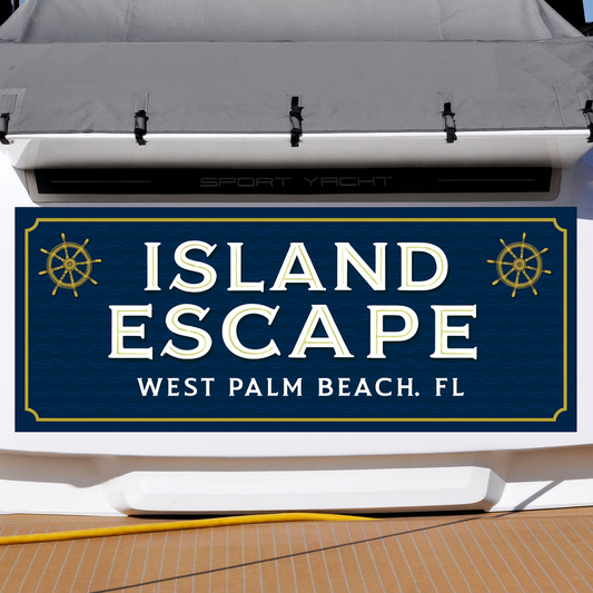 Custom Boat Stern Decal Sticker Sign | Boat Stern Name & Hailing City (Port) Sign