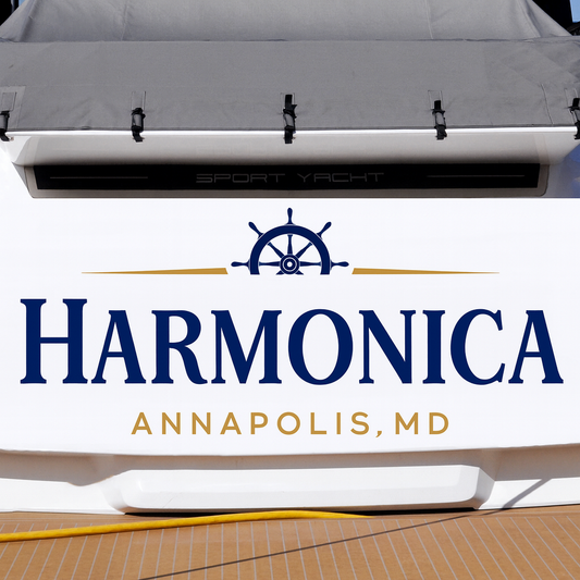 Custom Boat Stern Decal Sticker Sign | Boat Stern Name & Hailing City (Port) Sign
