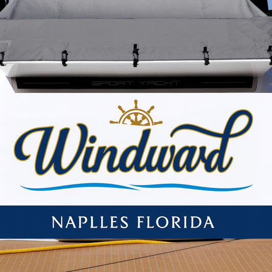 Custom Boat Stern Decal Sticker Sign | Boat Stern Name & Hailing City (Port) Sign